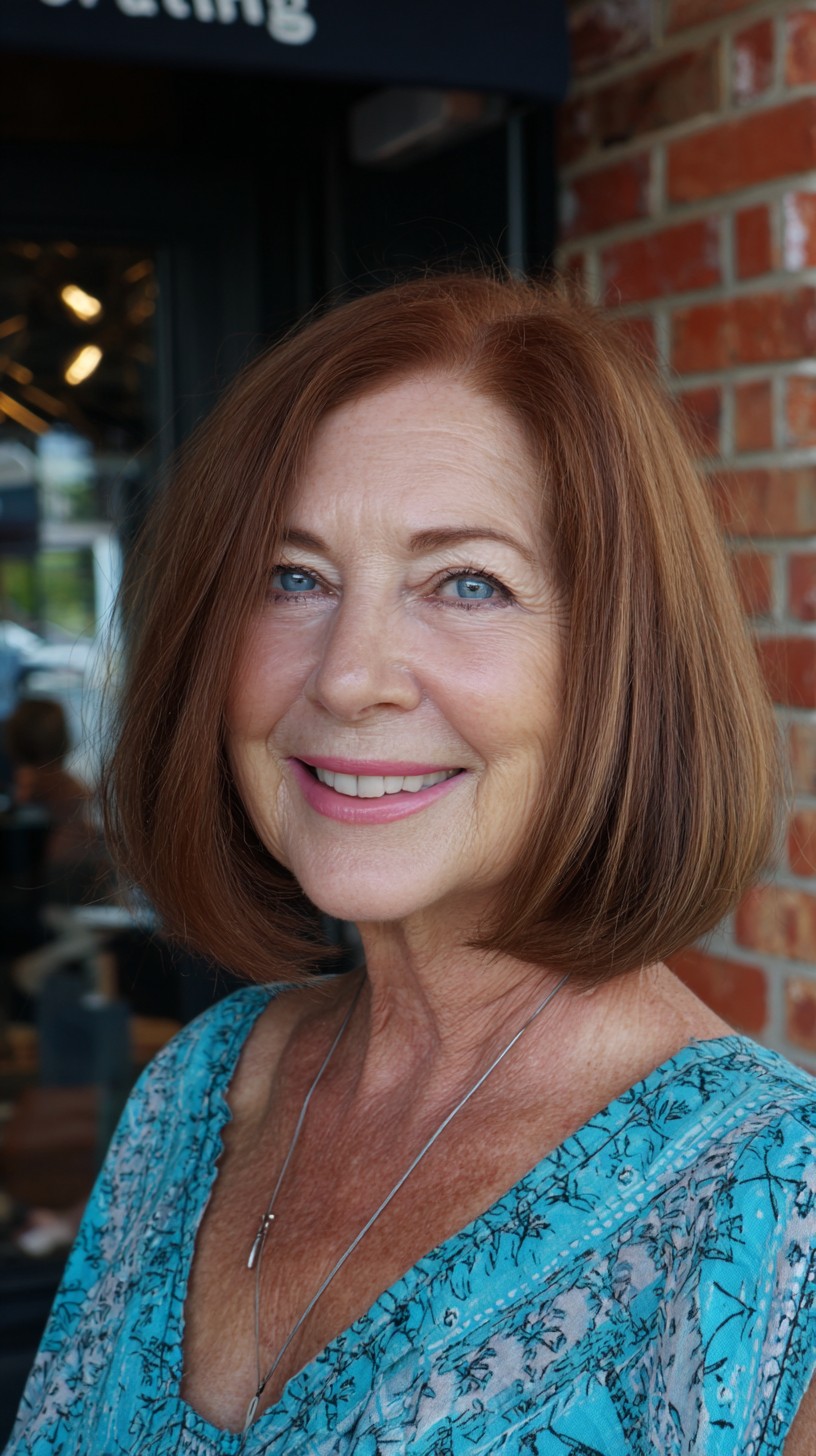 Neck-Length Rounded Bob with Soft Interior Graduation