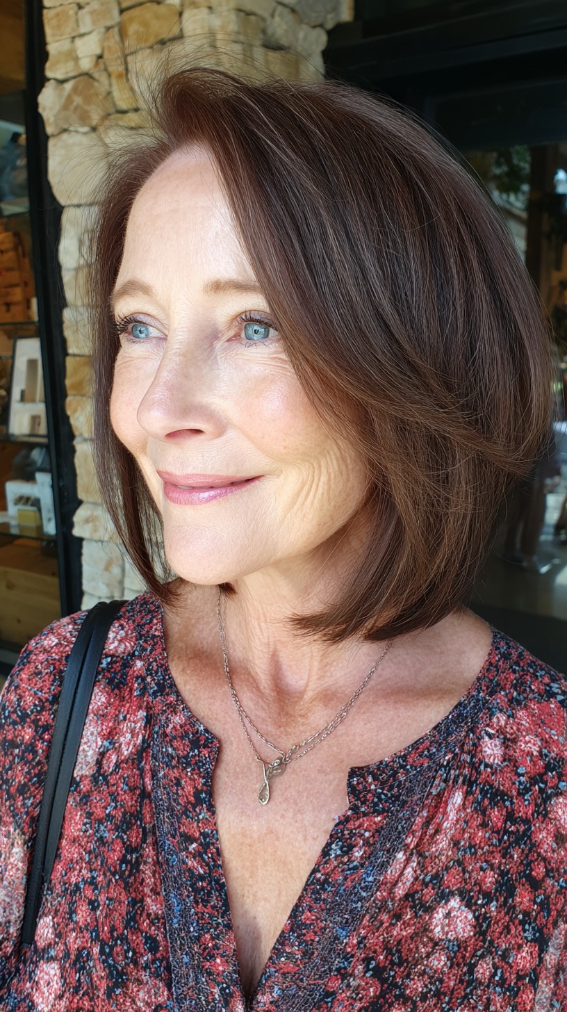 Neck-Length Softly Stacked Bob with Root-Shadow and Face-Framing Layers