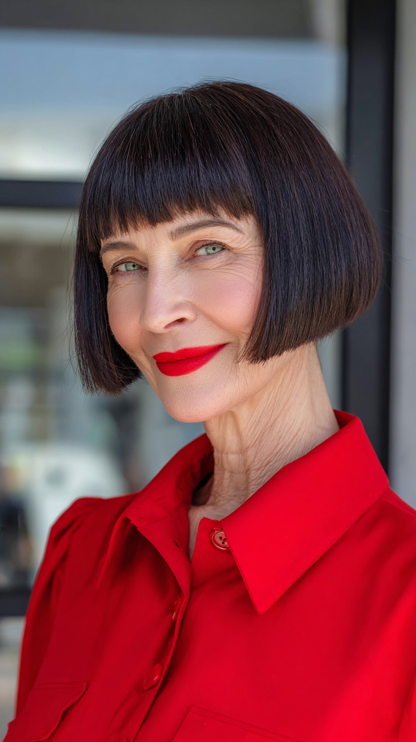 Sharp Blunt Nano Bob with Sculpted Micro Fringe