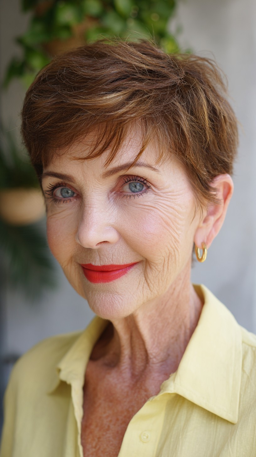 Short Textured Pixie with Face-Framing Pencil-Lights