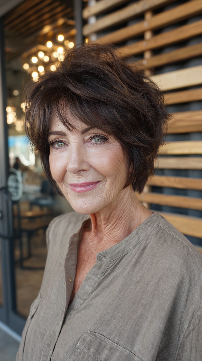 Short Voluminous Textured Shag with Face‑Framing Fringe