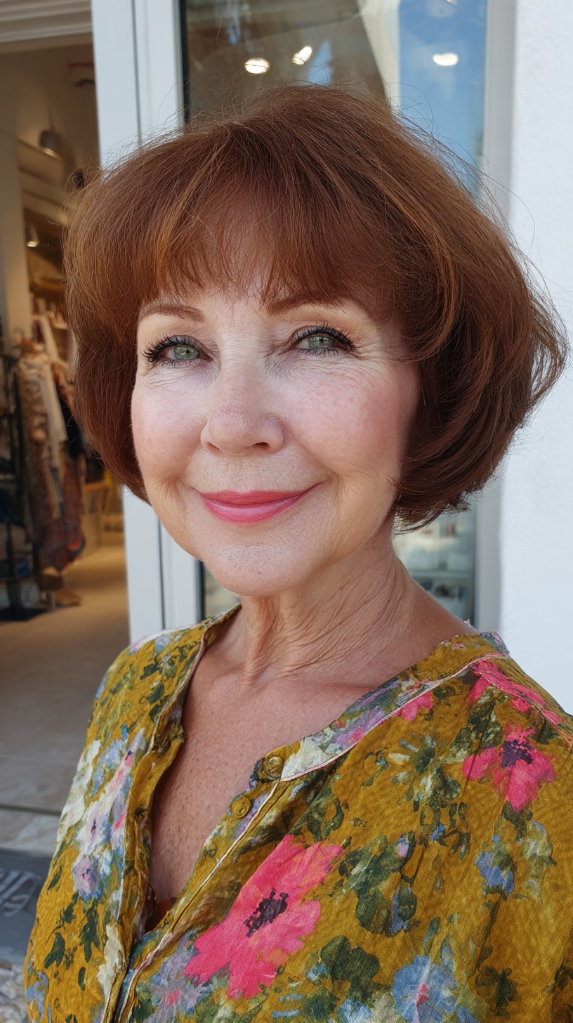Soft Rounded Micro Bob with Wispy Fringe