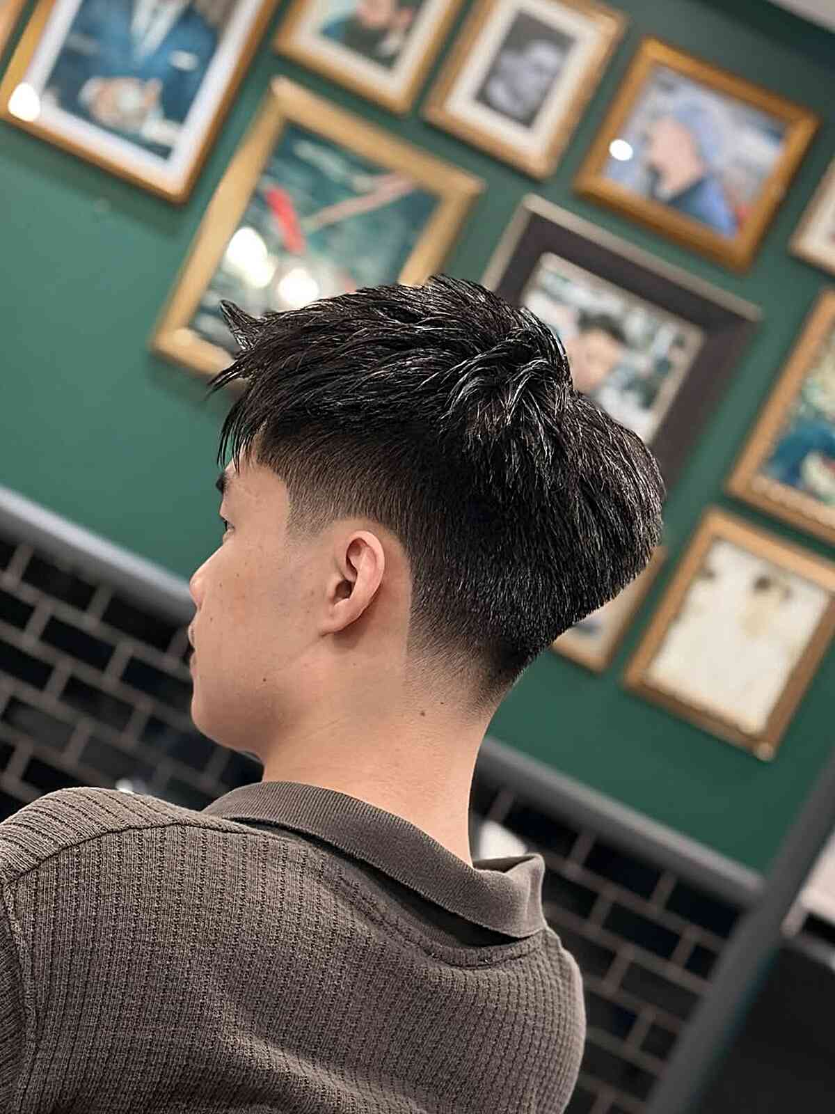 Stylish Taper Fade with Textured Top