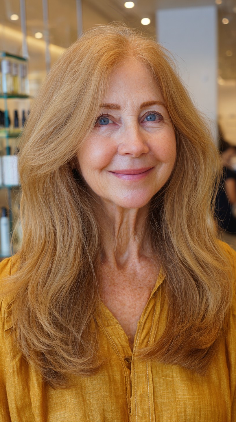 Warm Ginger Long Layers with Soft Root Lift