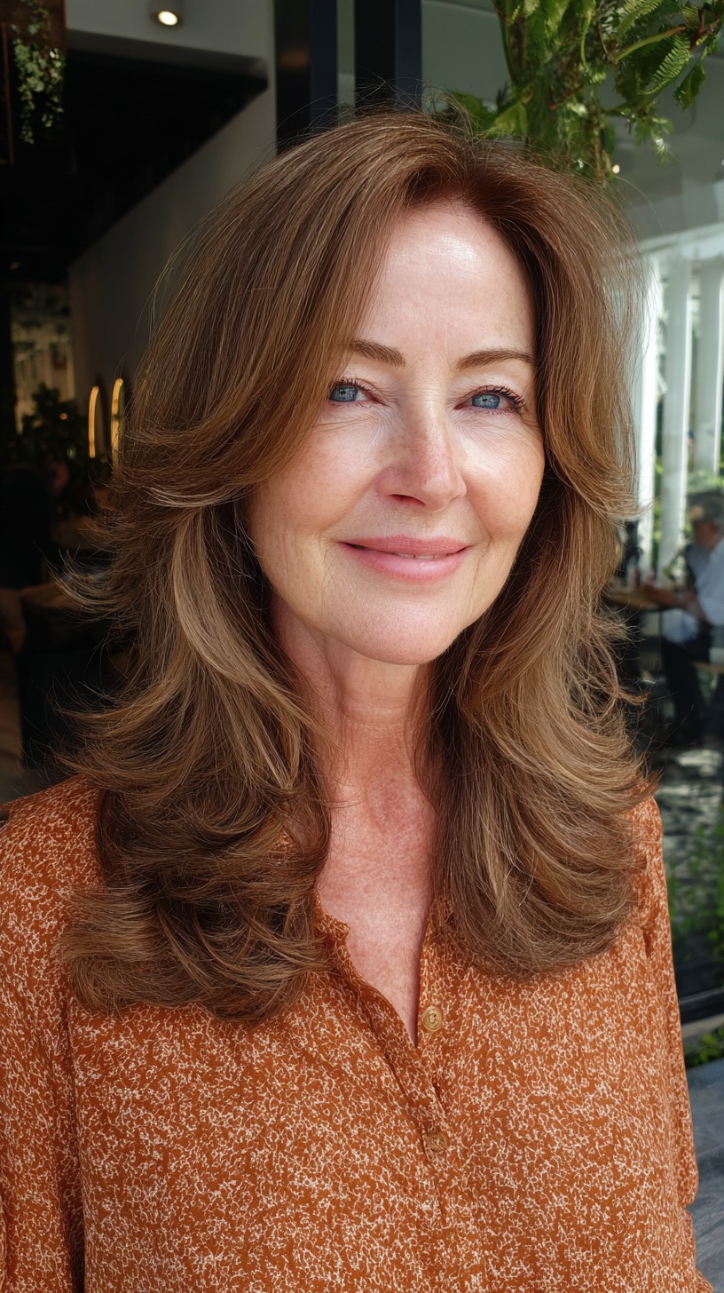 Brushed-Out Mid-Length Shag with Curtain Lift