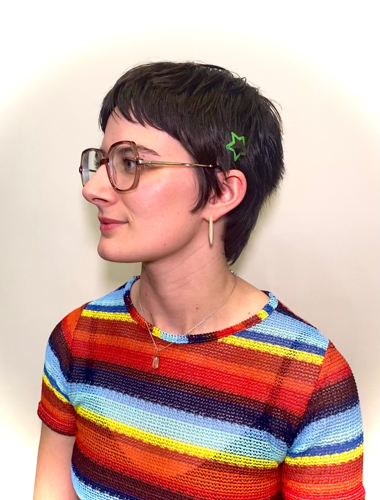 Choppy Short Textured Pixie with Cropped Fringe and Nape Graduation