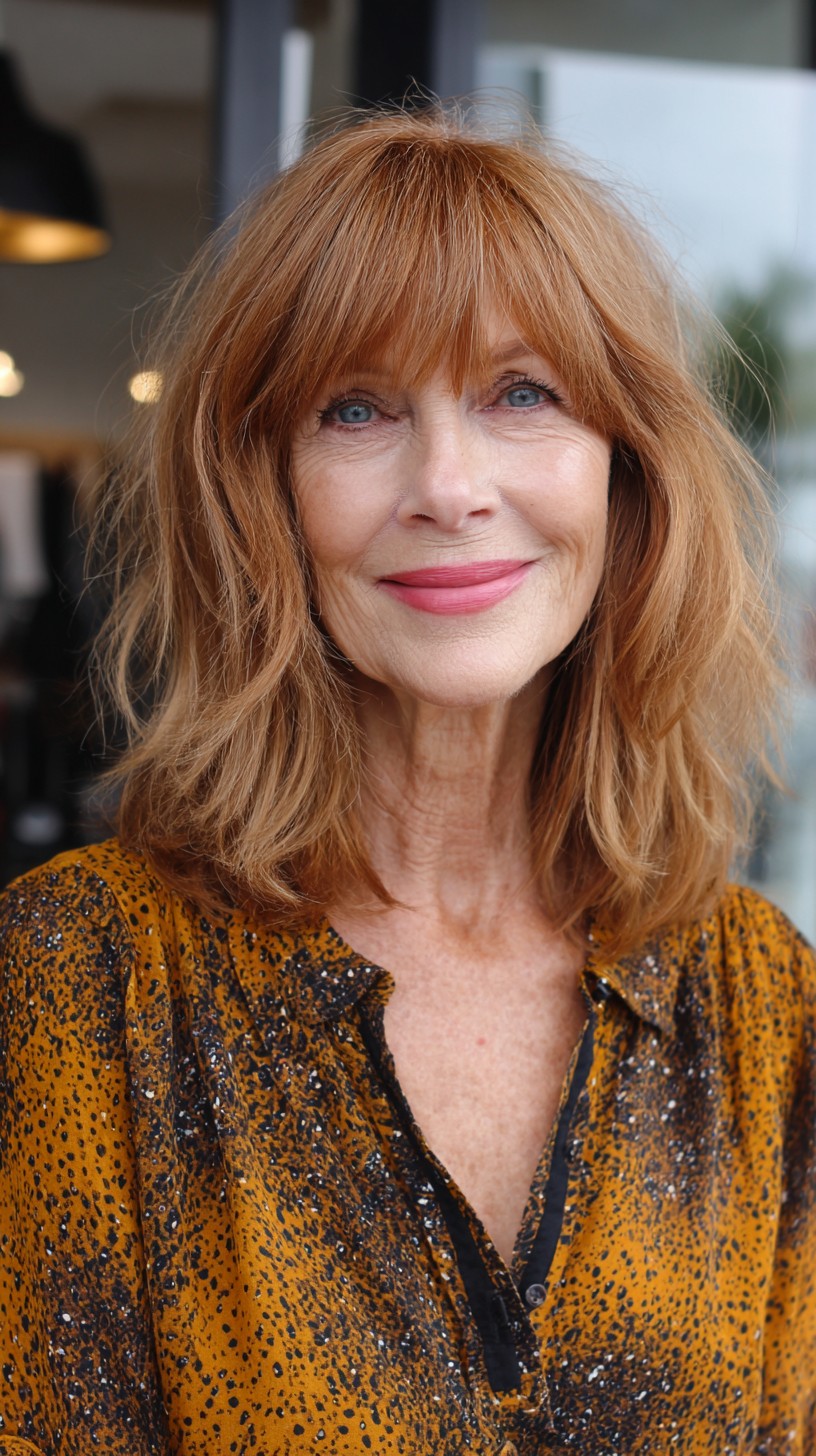 Copper-Red Textured Shoulder Shag with Soft Brow-Grazing Fringe
