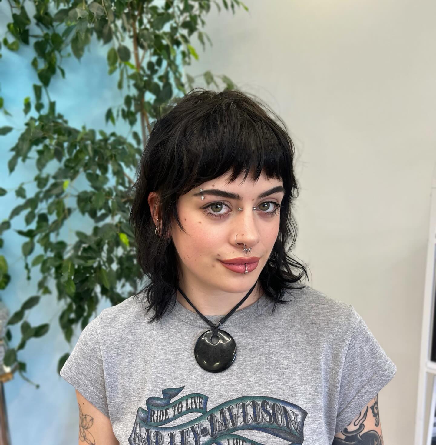 Edgy Textured Mullet Shag with Micro Fringe