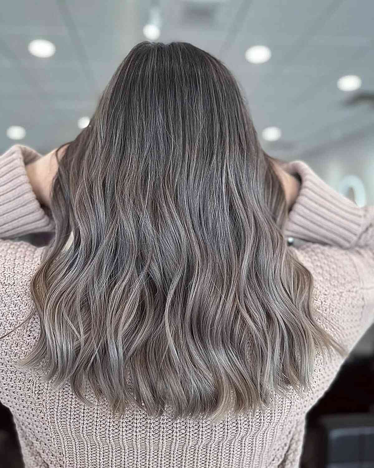 Light Ash Blonde Long Wavy Hair with Subtle Layers