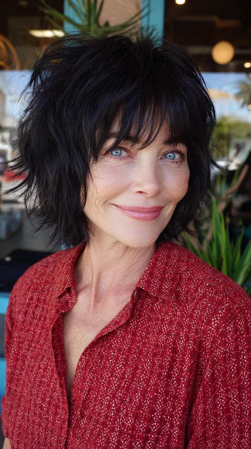 Short Choppy Textured Shag with Razor Fringe