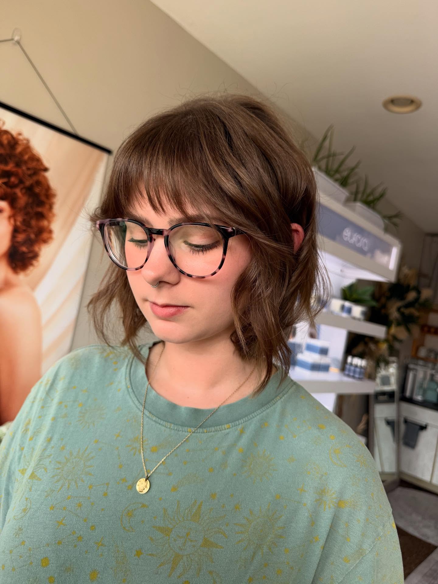 Soft Tousled Brow-Skimming Shaggy Chin-Length Bob