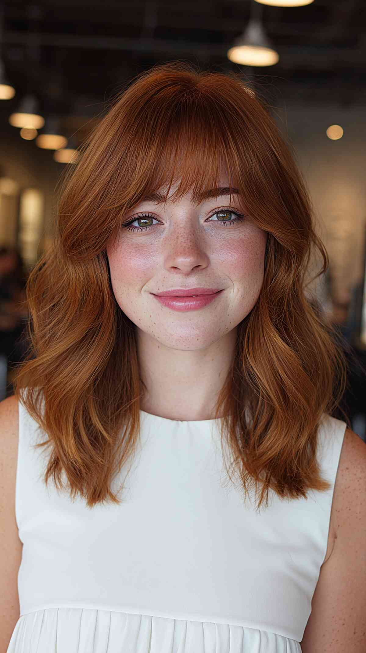 Softly Layered Copper Waves with Fringe