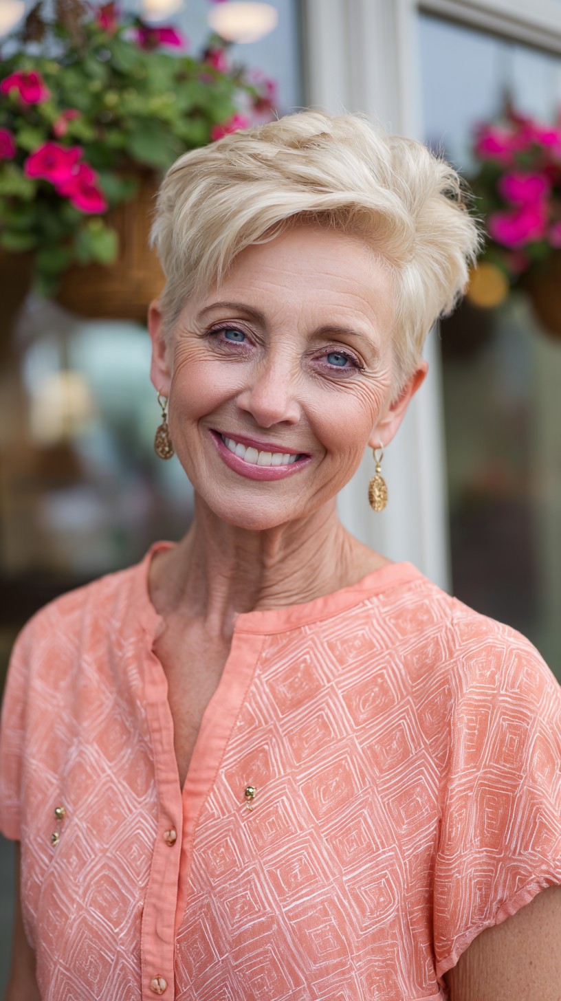 Textured Platinum Pixie with Lifted Crown