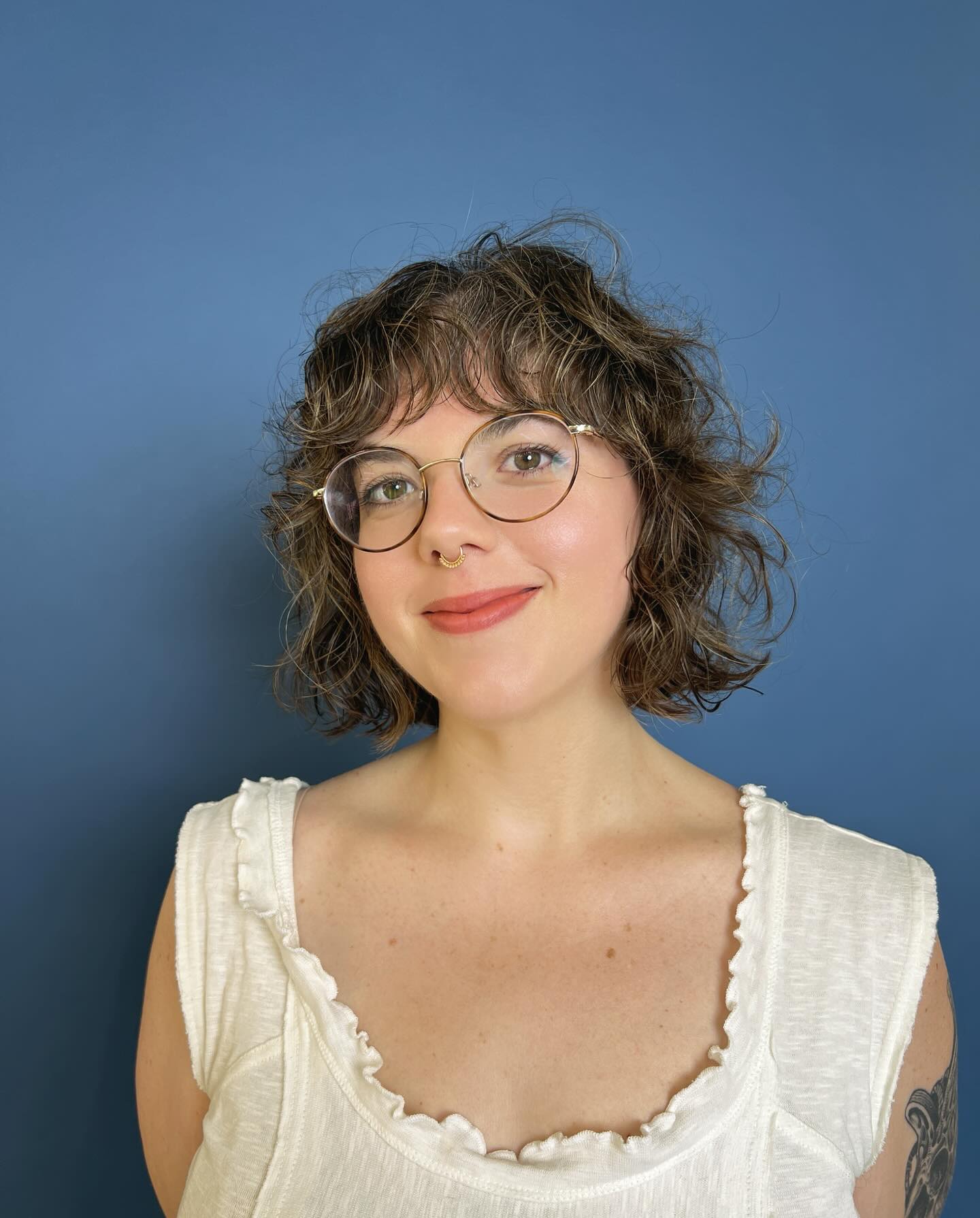 Wavy Chin-Length Shag with Wispy Fringe and Subtle Crown Graduation