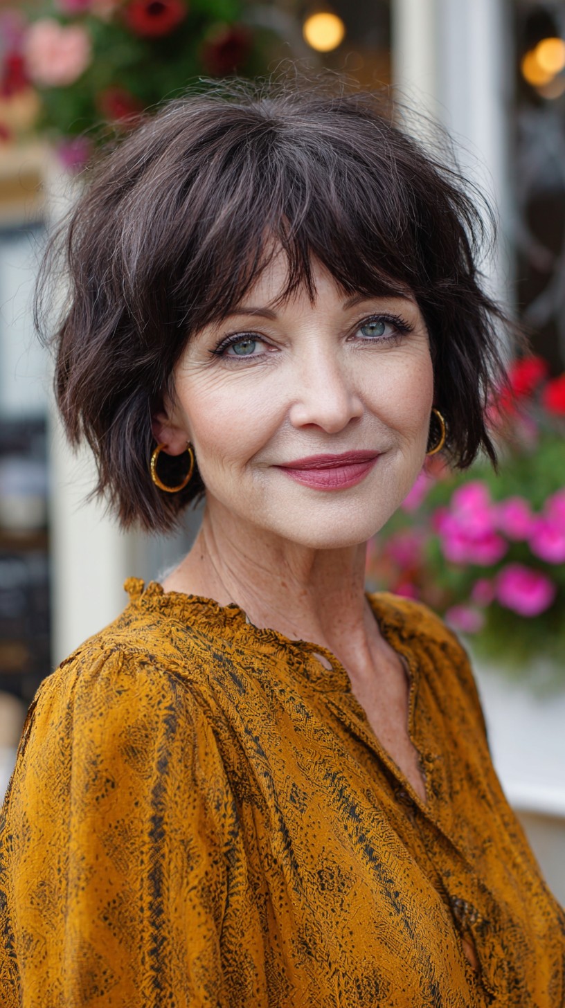 Wispy Shaggy Jaw-Length Bob with Micro-Bangs