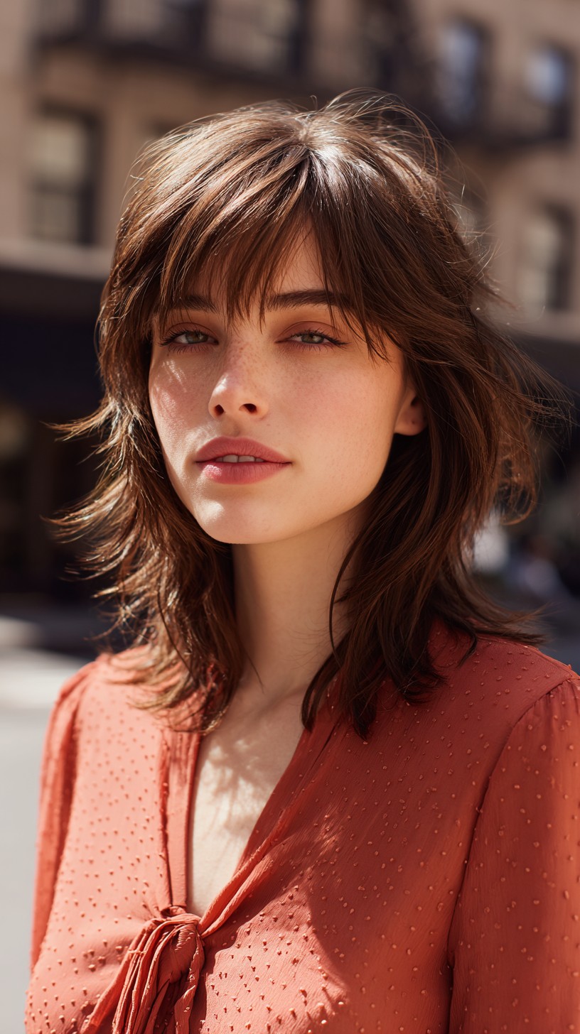 Modern Feathered Shag with Soft Choppy Fringe