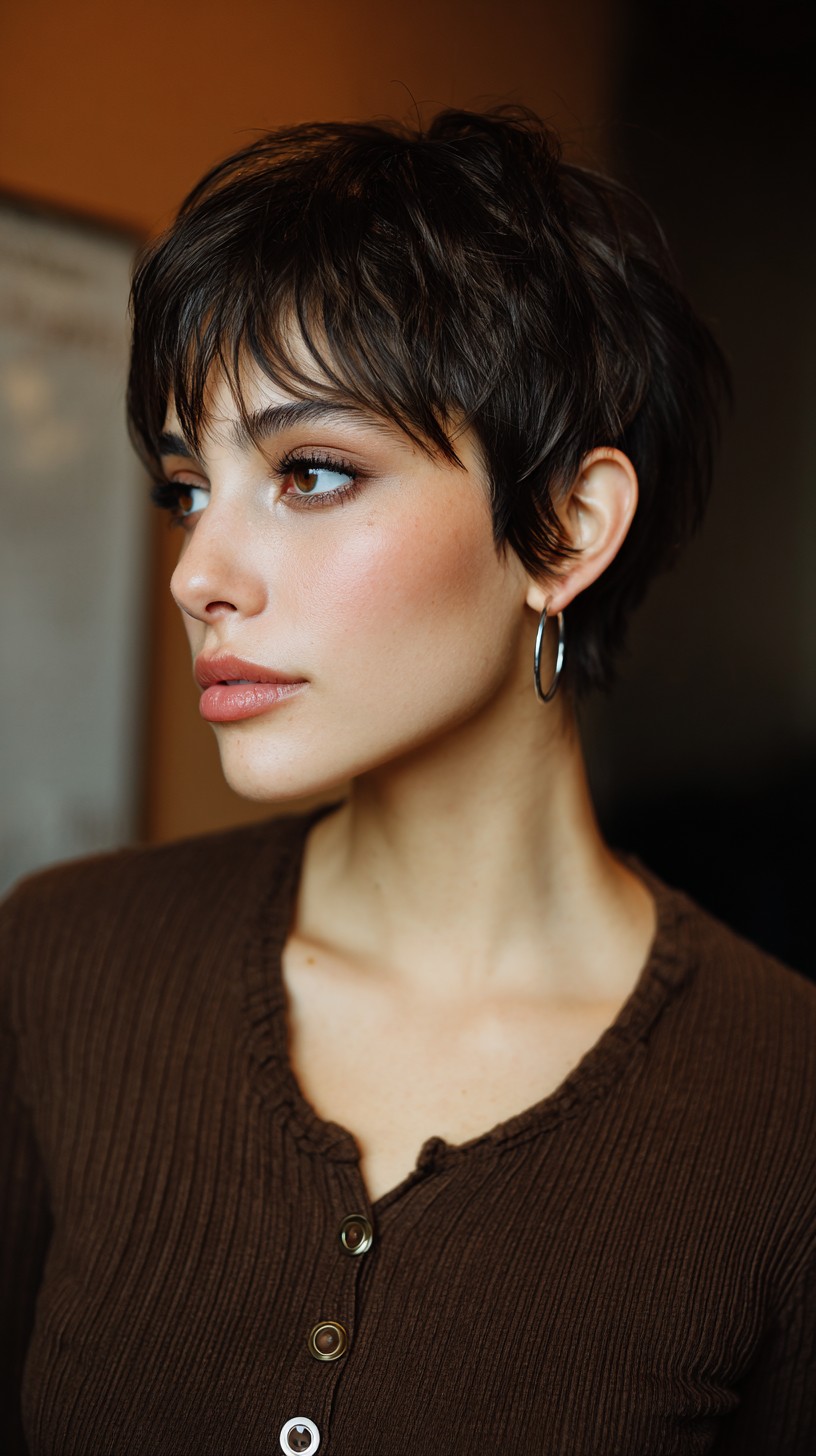 Short Textured Pixie with Piecey Micro Bangs