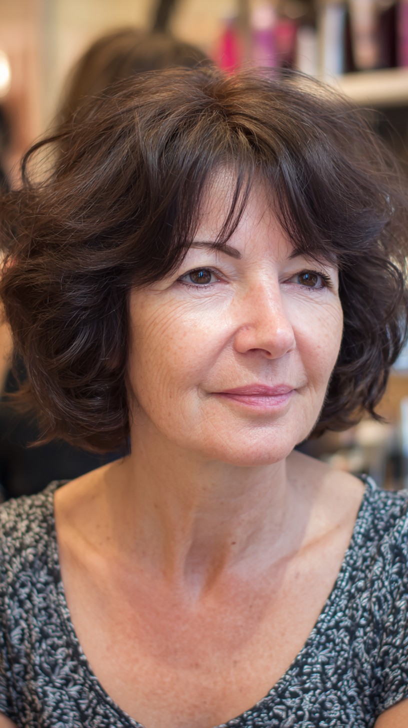 Soft Voluminous Chin-Length Bob with Wispy Center Fringe