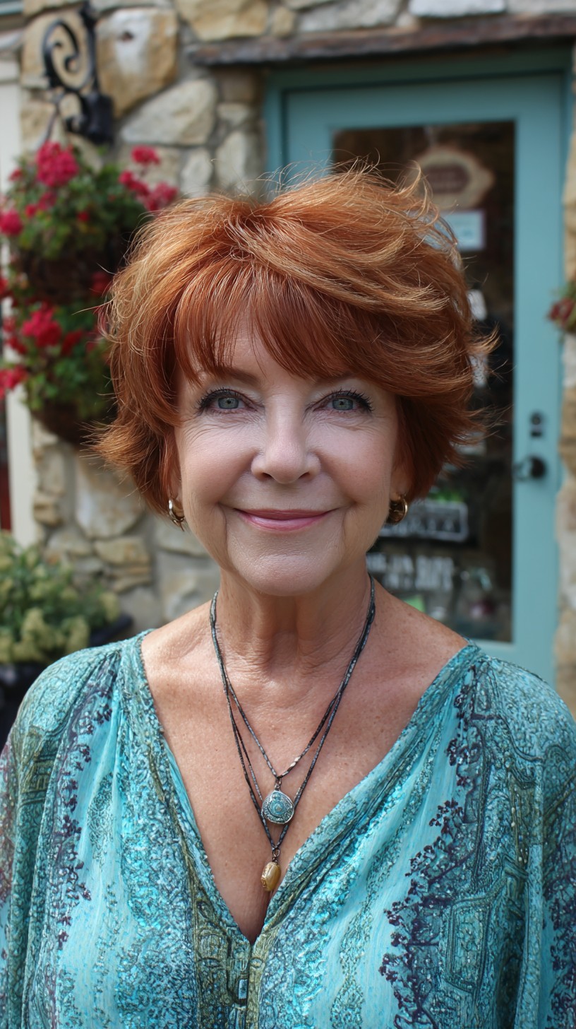 Copper Feathered Mini Shag with Soft Fringe