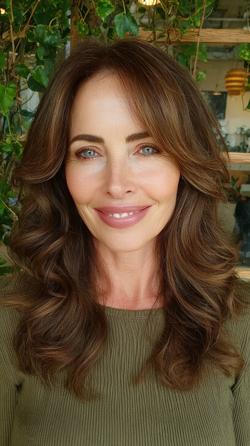 Mid-Length Feathered Waves with Face-Framing Layers