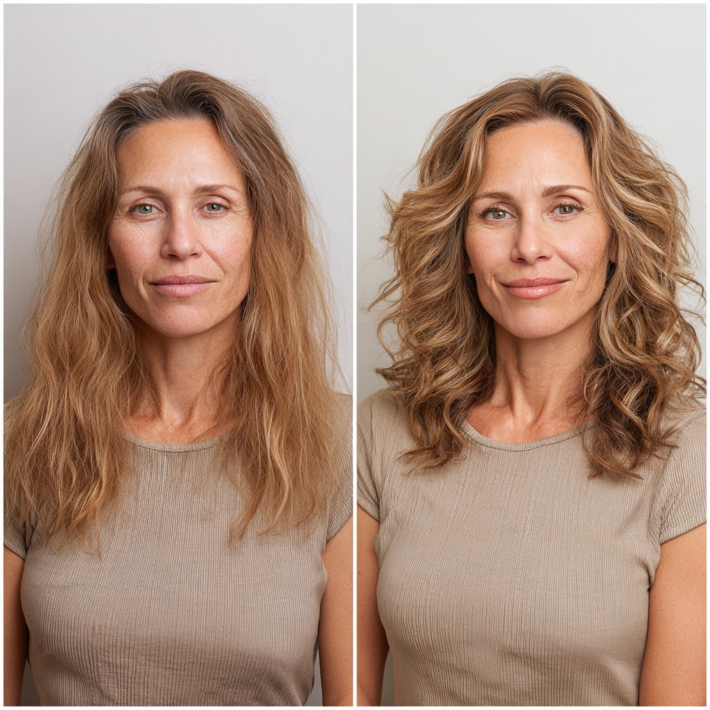 Mid-Length Wavy Lob with Crown-Boosted Layers and Root-Softening Balayage