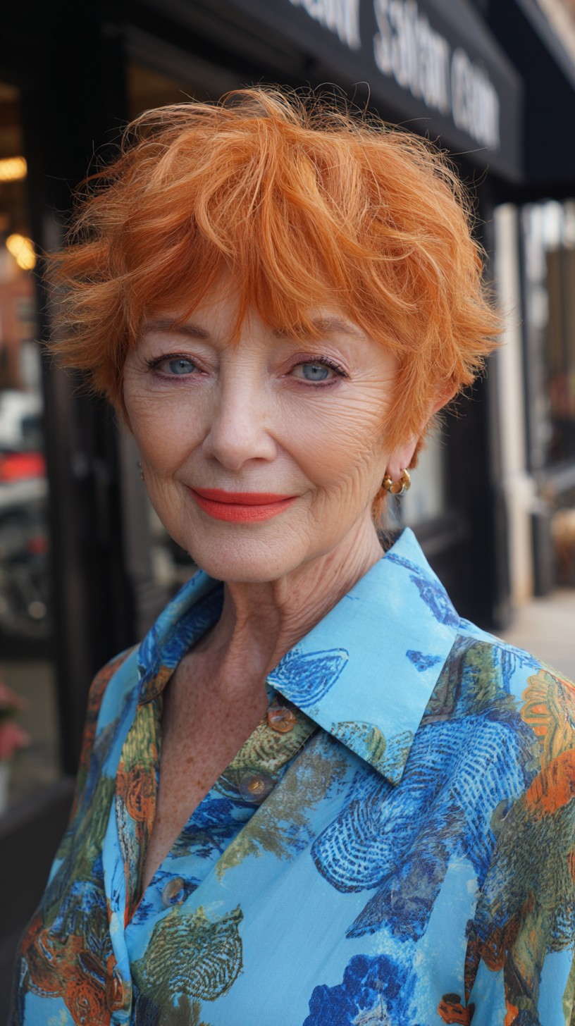 Piecey Copper Short Shag with Crown Lift