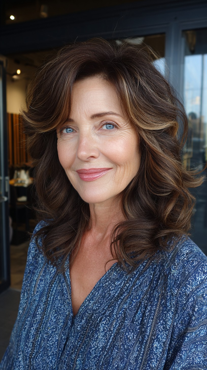 Soft Layered Medium Shag with Face-Framing Babylights
