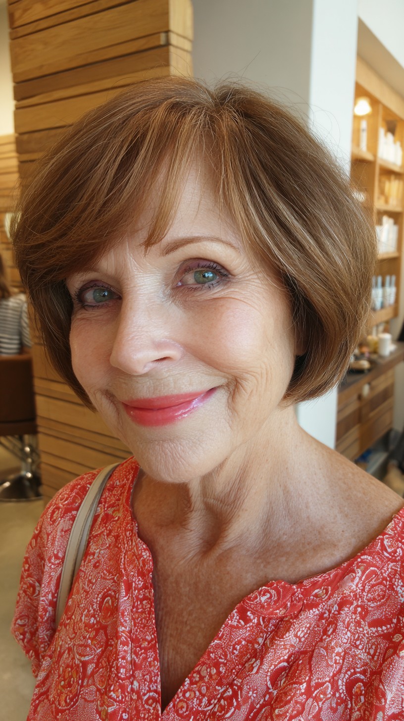Soft Side-Swept Layered Chin-Length Bob
