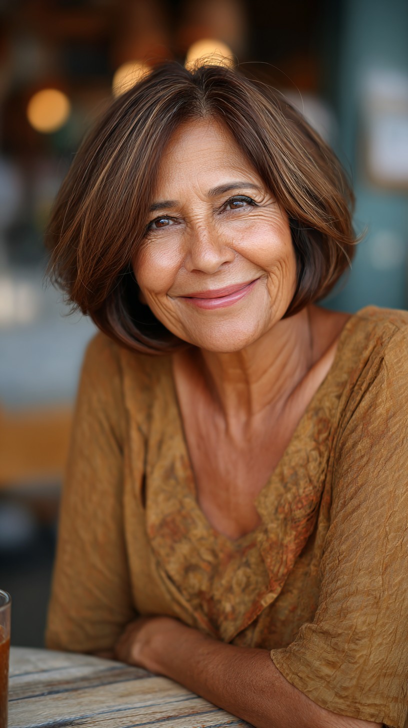 Soft Stacked Chin-Length Bob with Face-Framing Layers