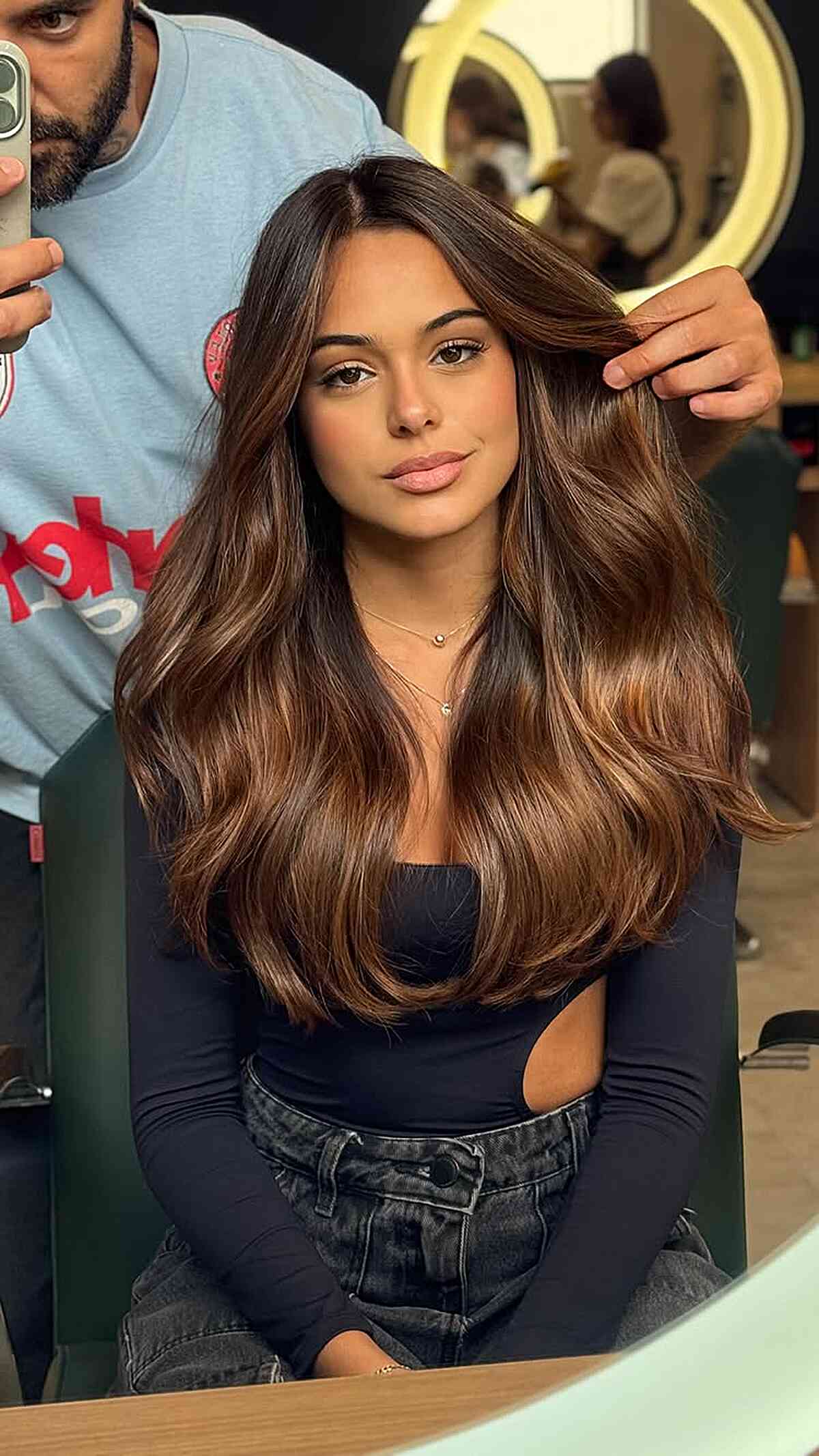 Caramel Ribbon Layered Brunette Flow
