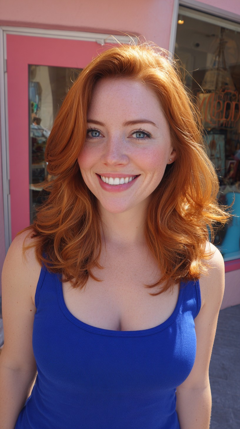 Copper Blended Lob with Deep Side Sweep and Interior Layers