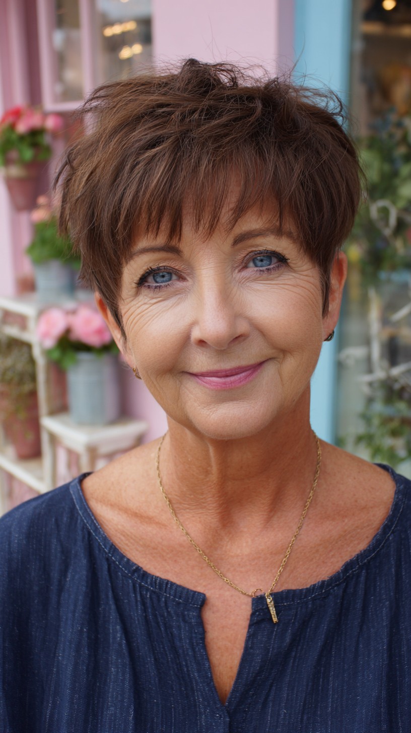 Short Textured Pixie with Wispy Micro-Bangs and Lifted Crown