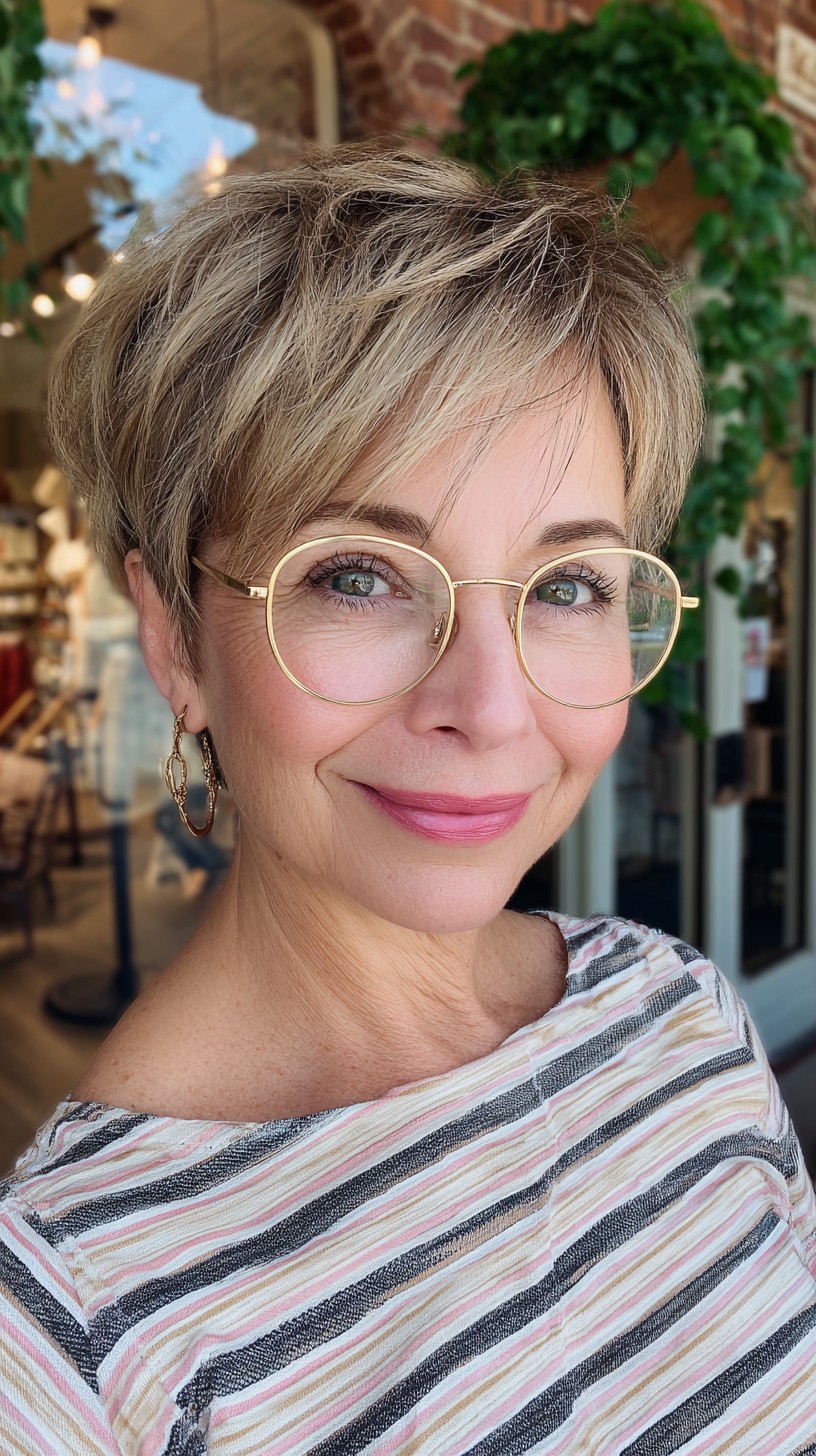 Soft Brushed Pixie with Lowlight-Rooted Babylights