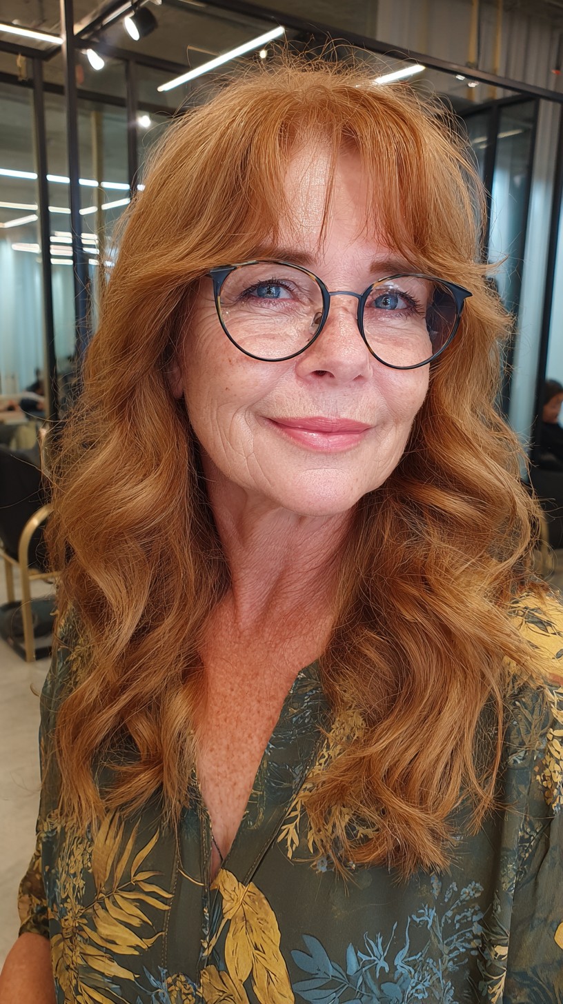 Soft Copper Face‑Framing Waves with Curtain Fringe