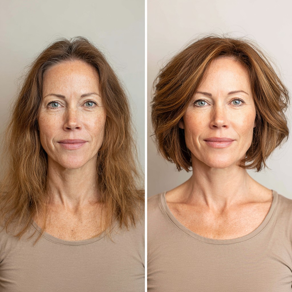 Voluminous Layered Chin-Length Bob with Soft Face-Framing Highlights