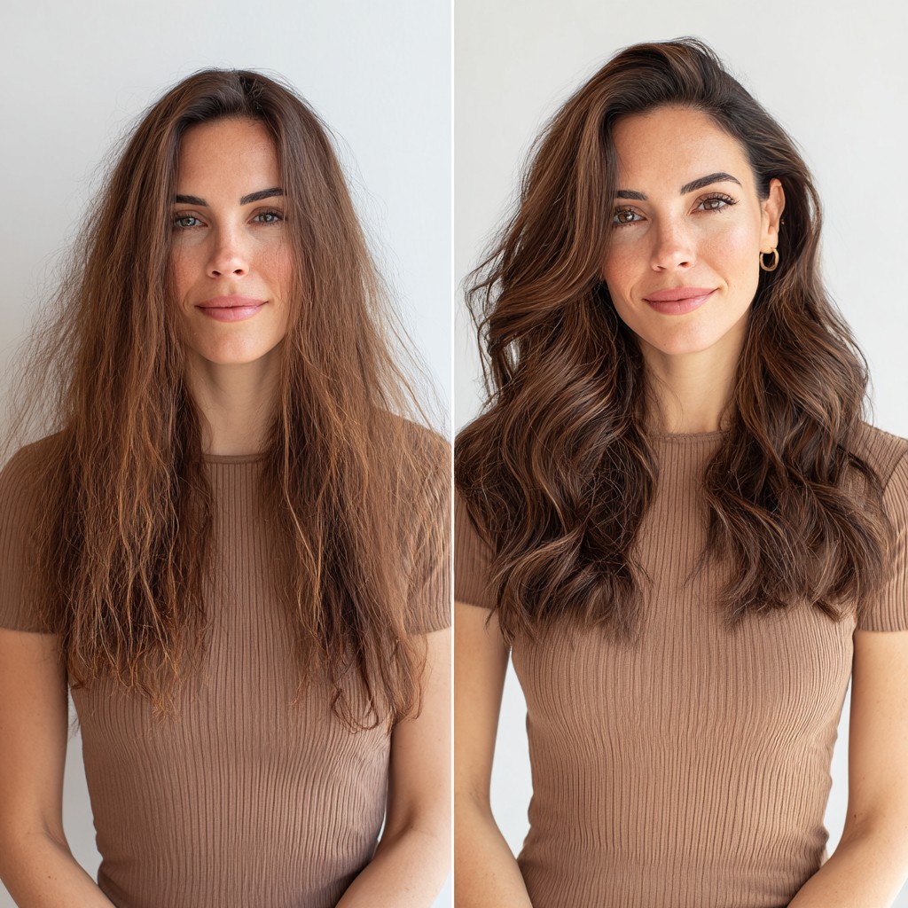 Warm Chocolate Long Layers with Lived-In Waves