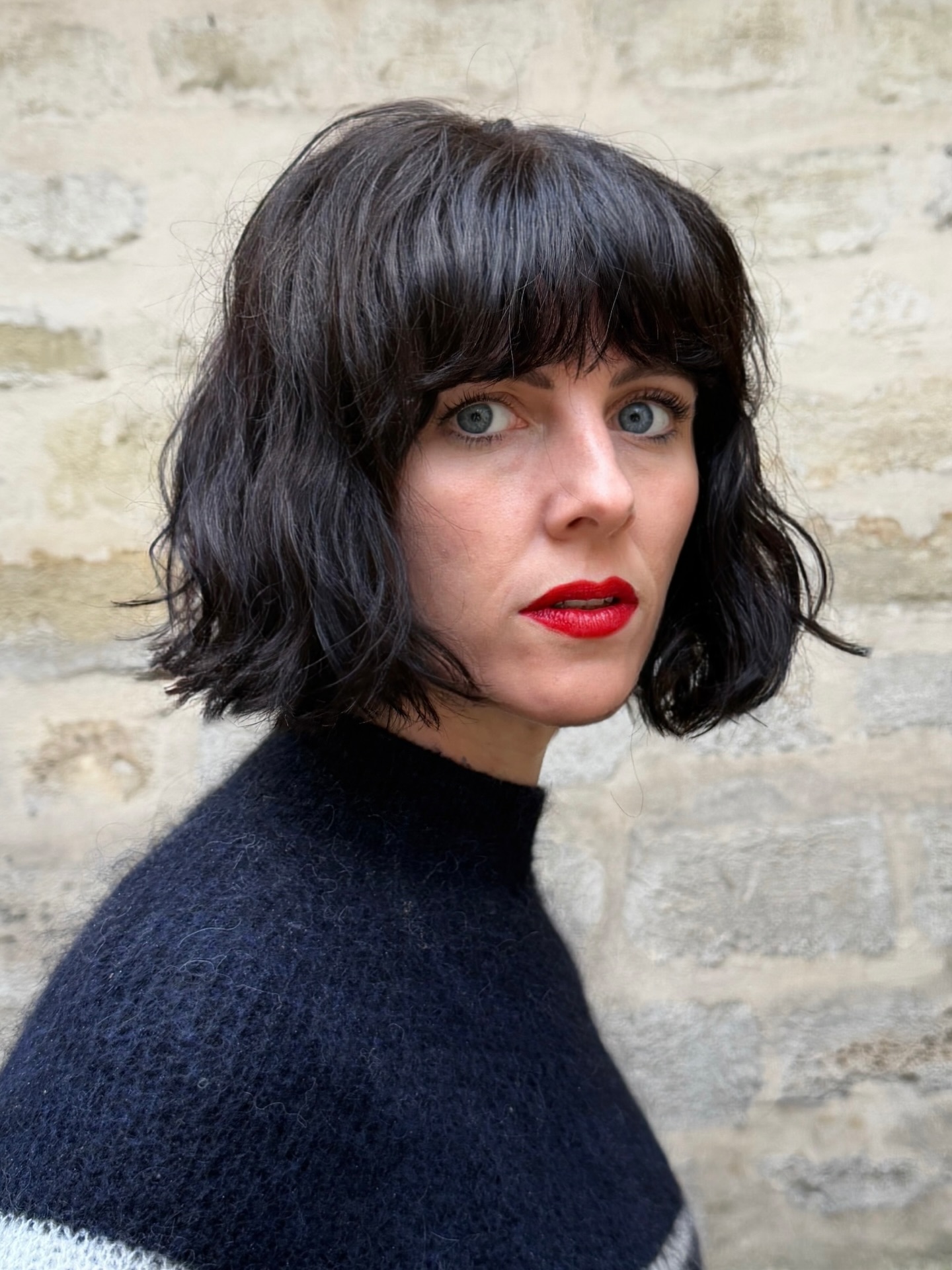 Edgy Soft-Blunt Chin-Length Bob with Feathered Fringe