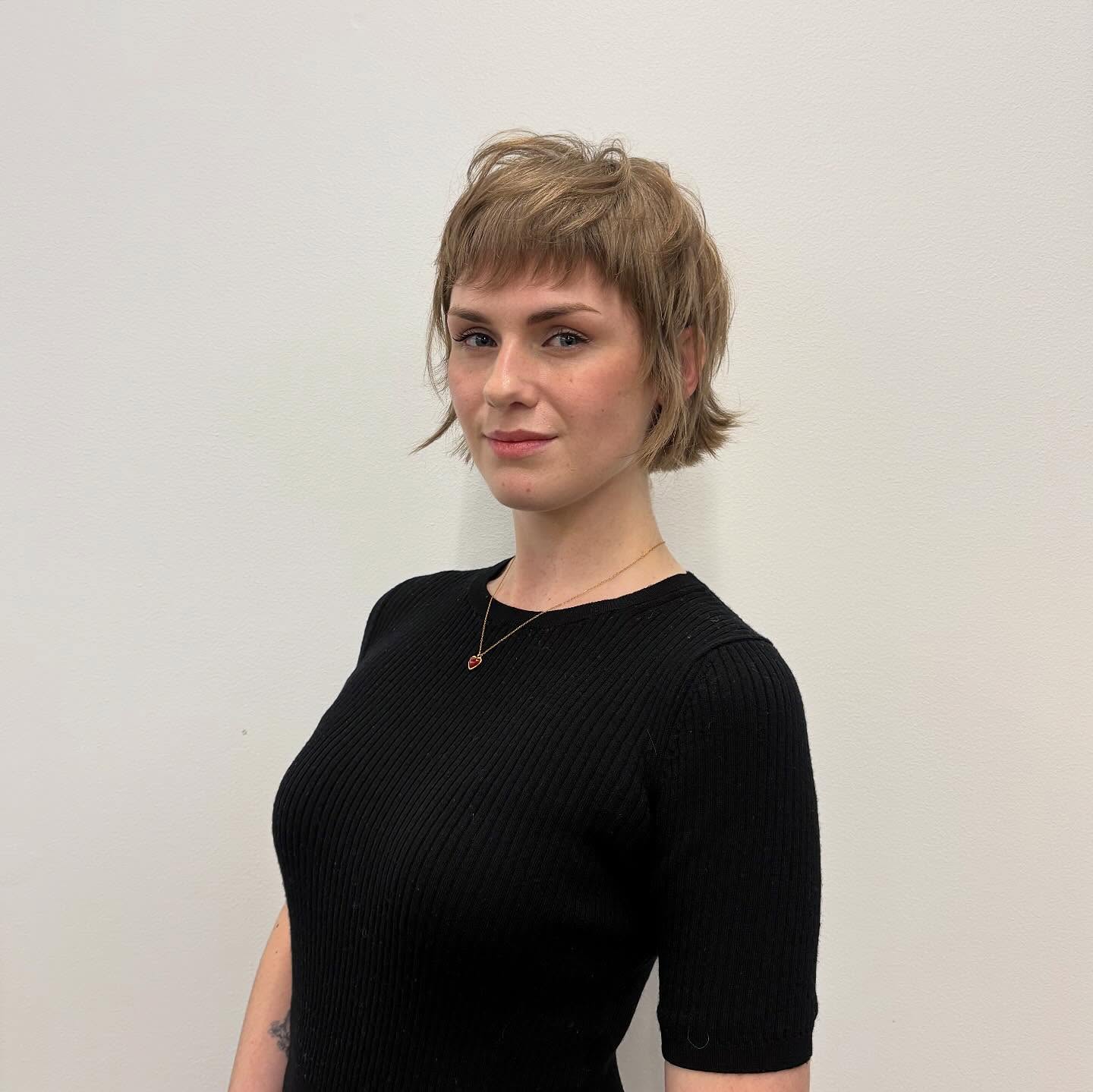 Short Textured Pixie Bob with Cropped Fringe