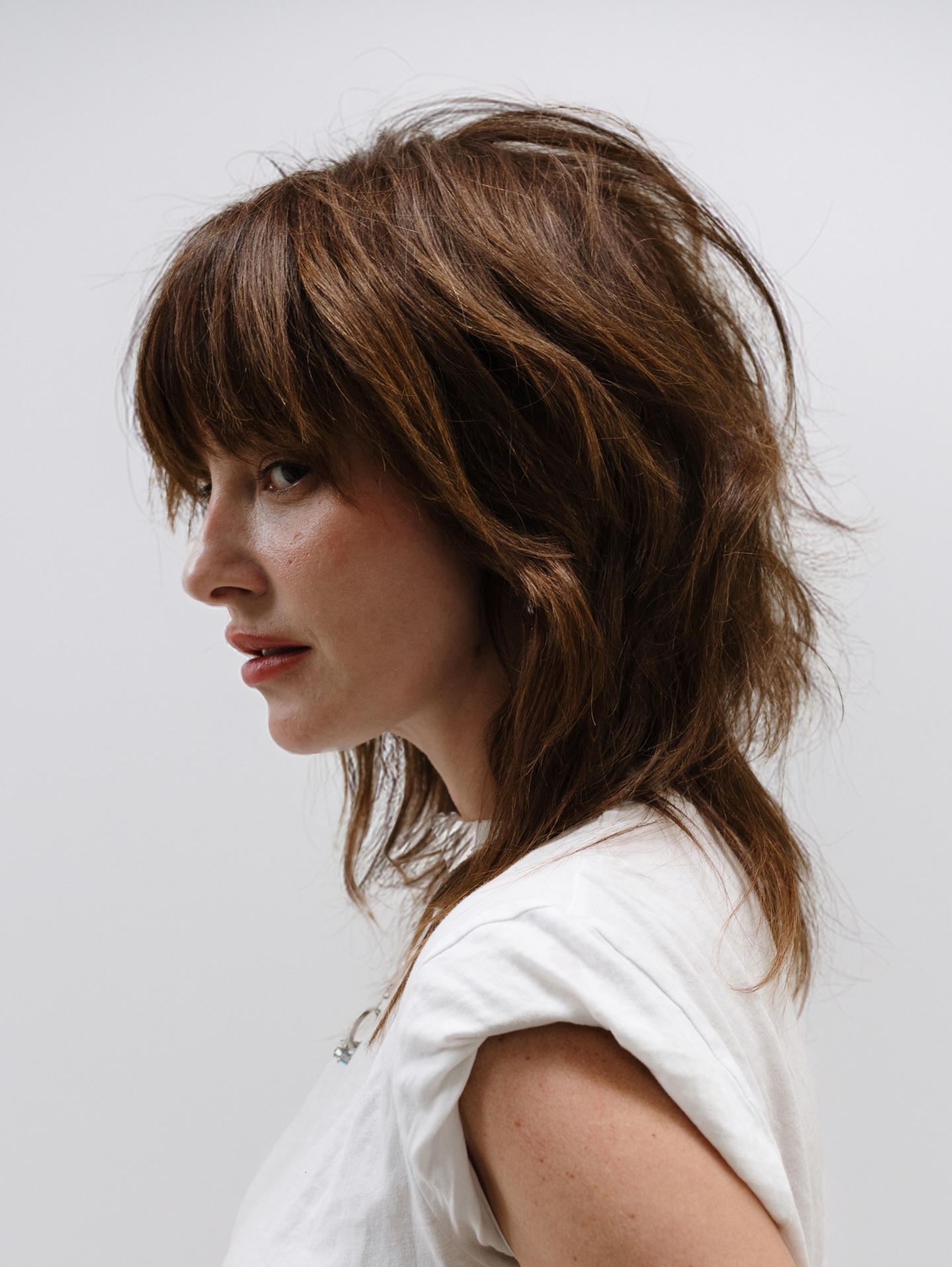 Textured Mid-Length Shag Mullet with Full Fringe