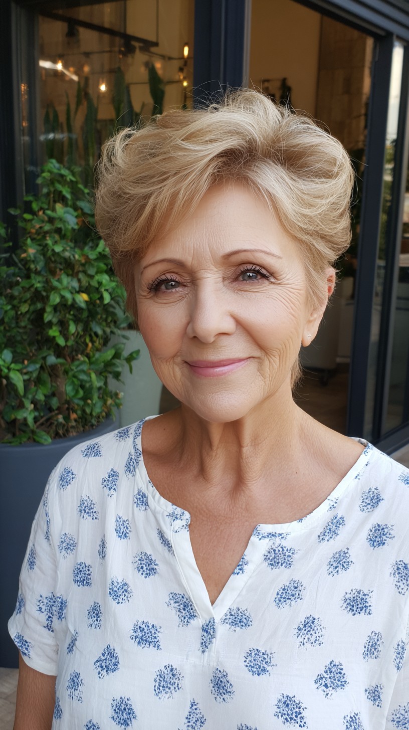 Airy Feathered Short Pixie with Micro-Layered Crown
