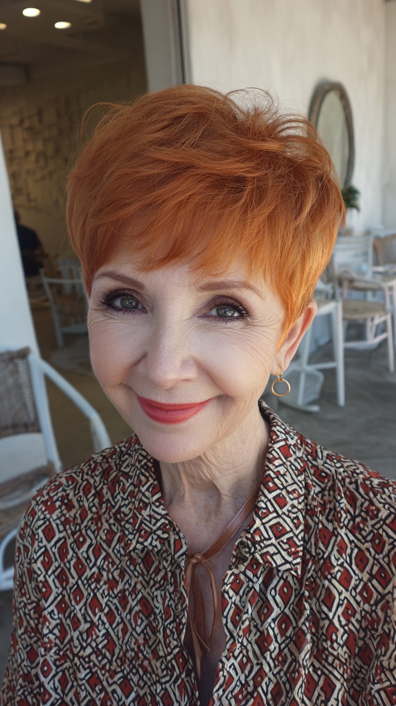 Bright Copper Pixie with Soft Crown Lift