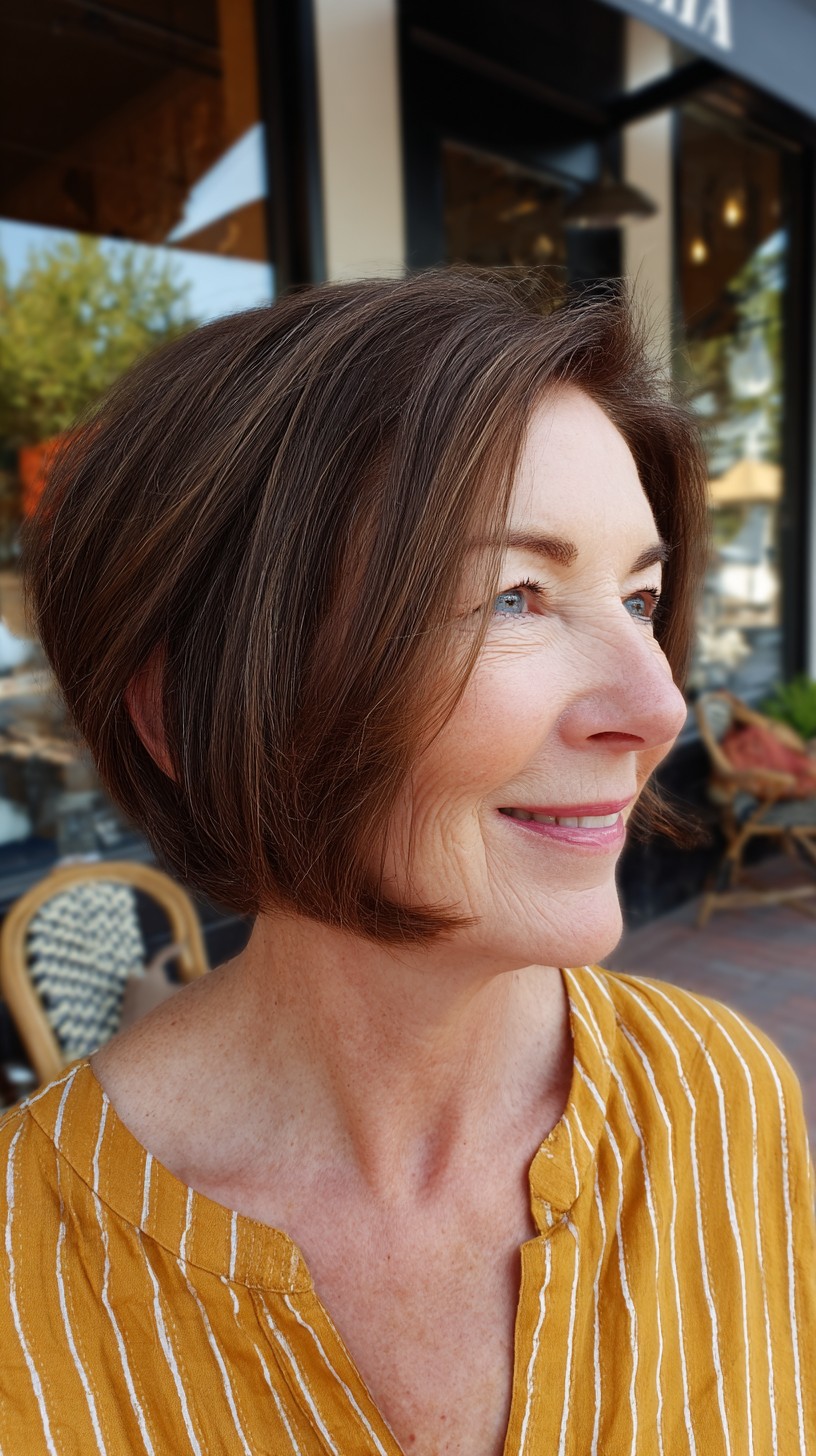 Chic Chin-Length Graduated Bob with Soft Side Tuck