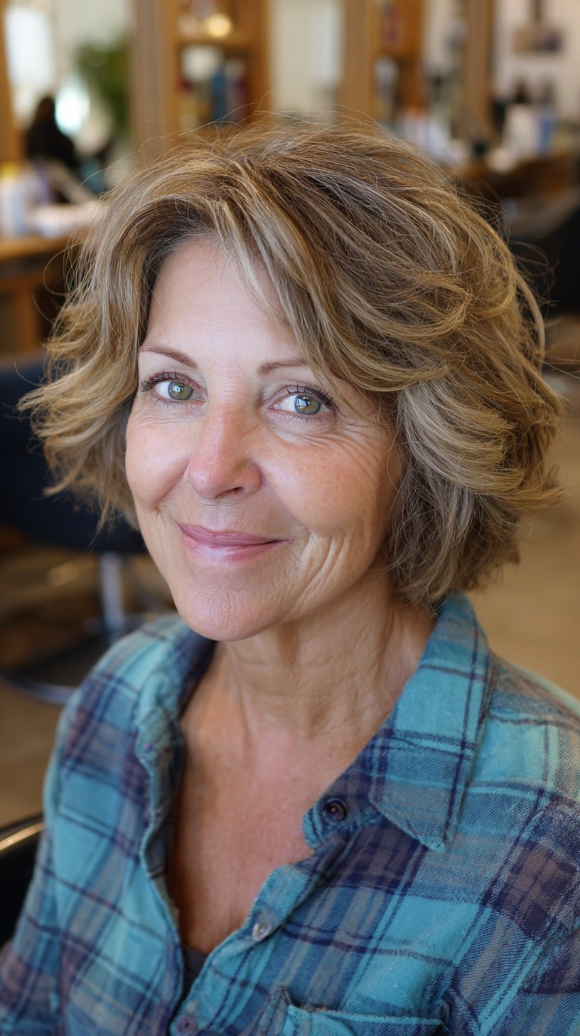 Feathered Short Layered Bob with Subtle Babylights