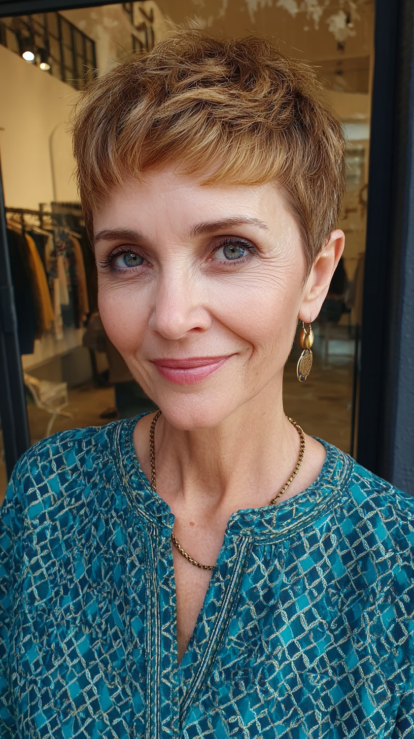 Micro-Textured Pixie with Cropped Fringe