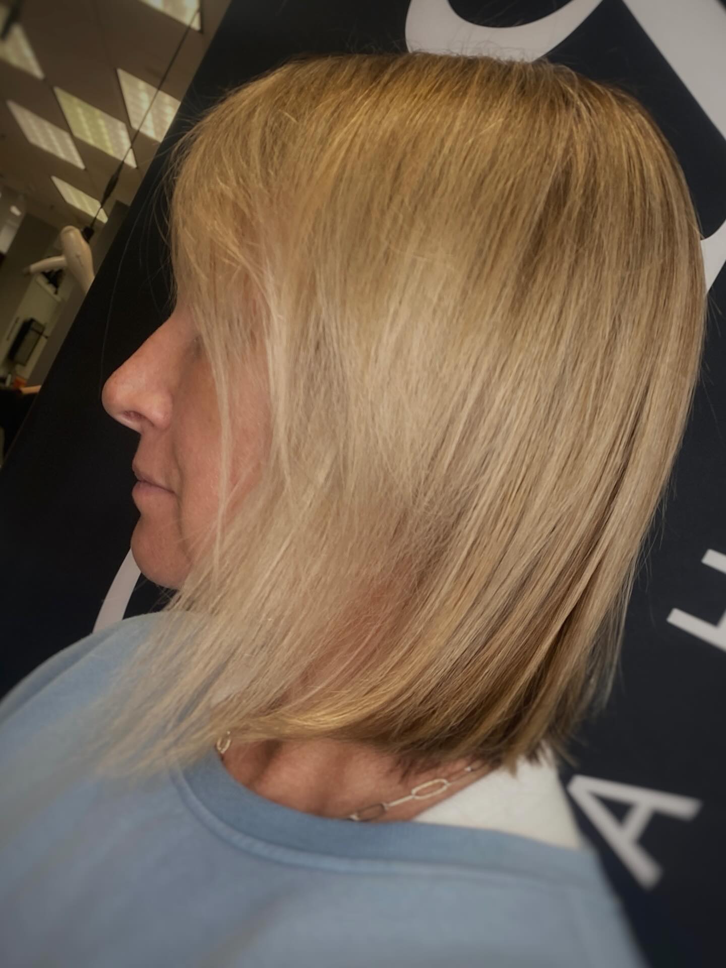 Soft Angled Slope Bob with Subtle Nape Graduation