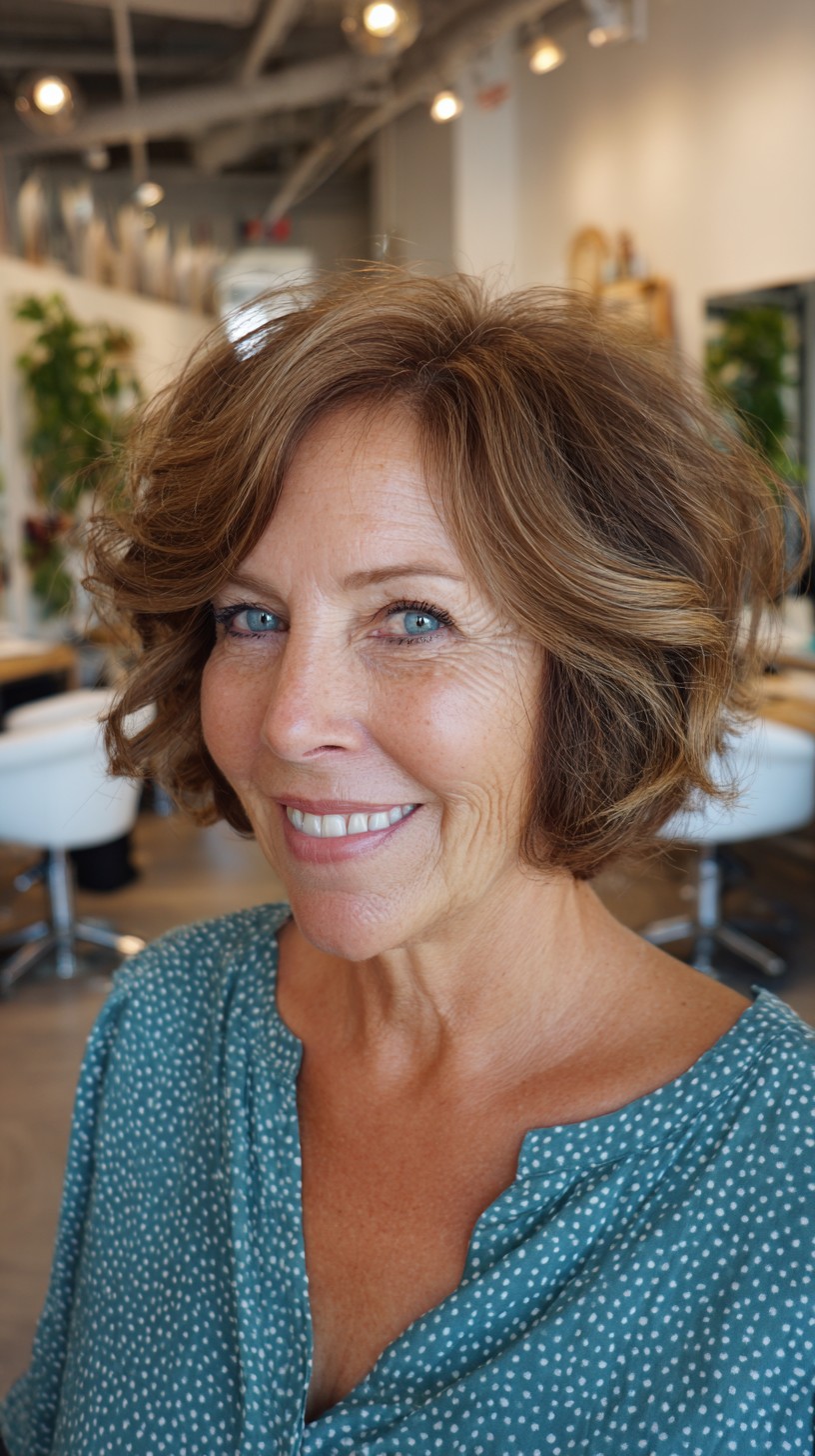 Soft Feathered Chin-Length Bob with Root Smudge