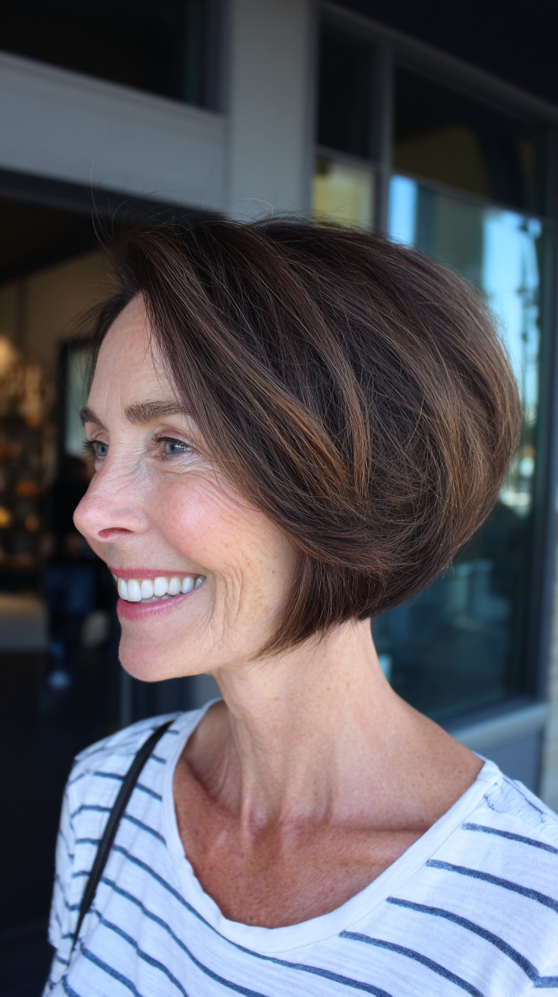 Soft Rounded Graduated Bob with Subtle Babylights