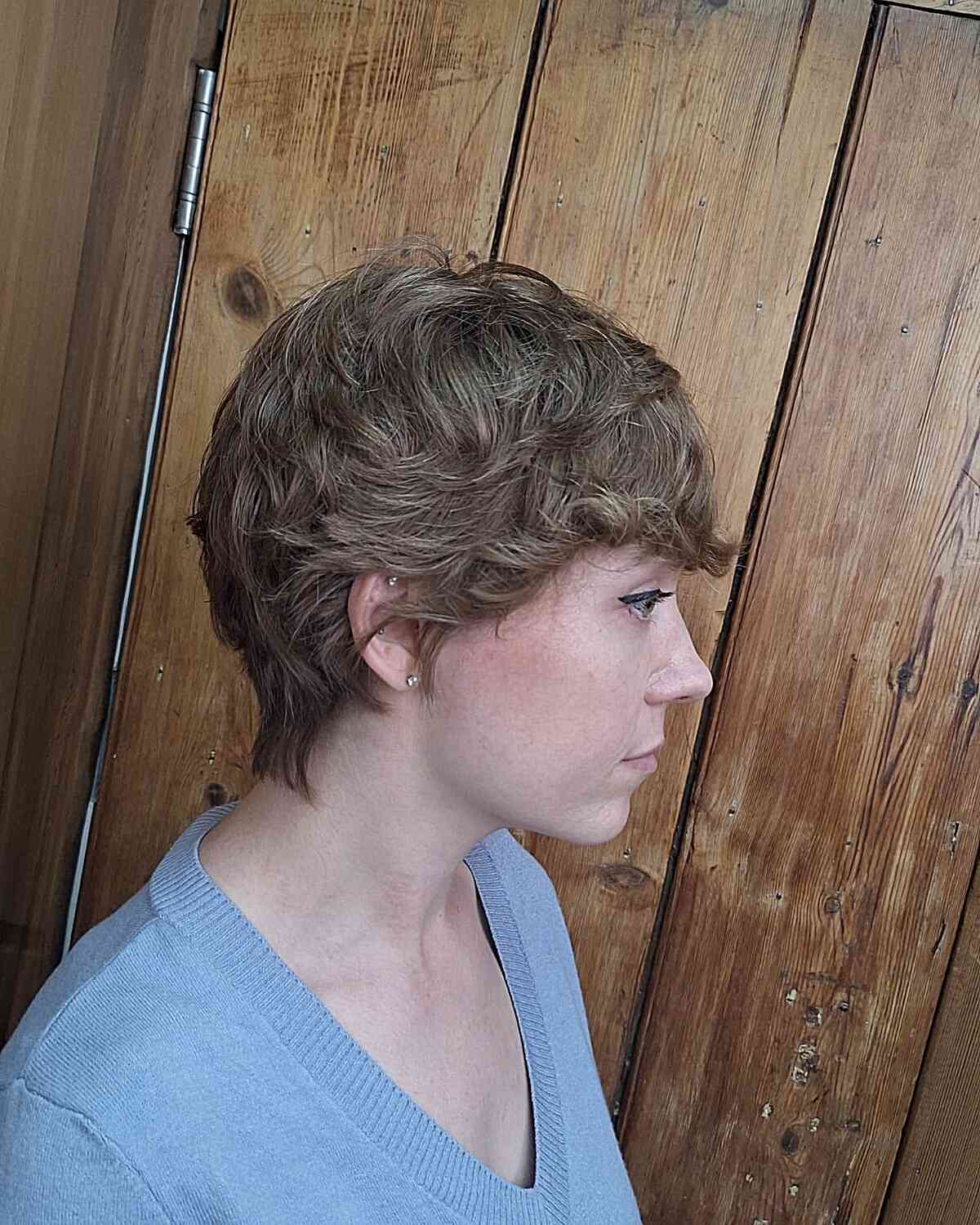 Textured Short Pixie Cut with Soft Waves