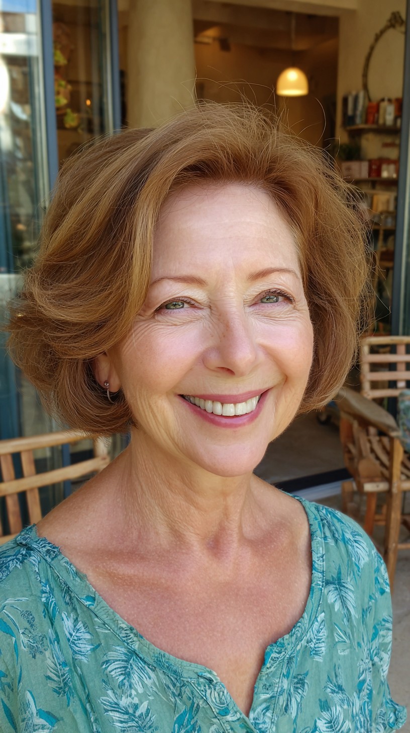 Volume-Framed Side-Parted Rounded Chin-Length Bob