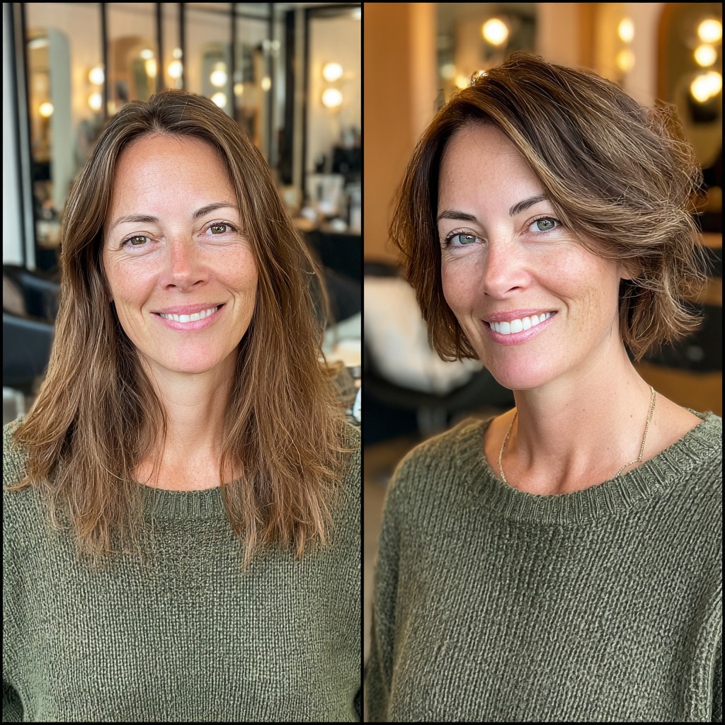 Choppy Chin-Length Pixie Bob with Feathered Crown and Side-Swept Face Frame